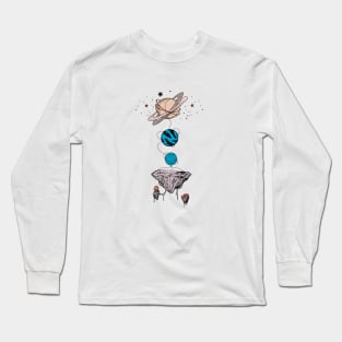 Space planets drag the pieces Long Sleeve T-Shirt